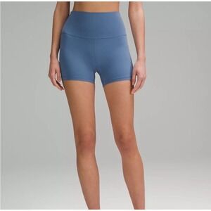 NWT Lululemon Align High Rise Short 4" Inseam Size 0 Washed Denim